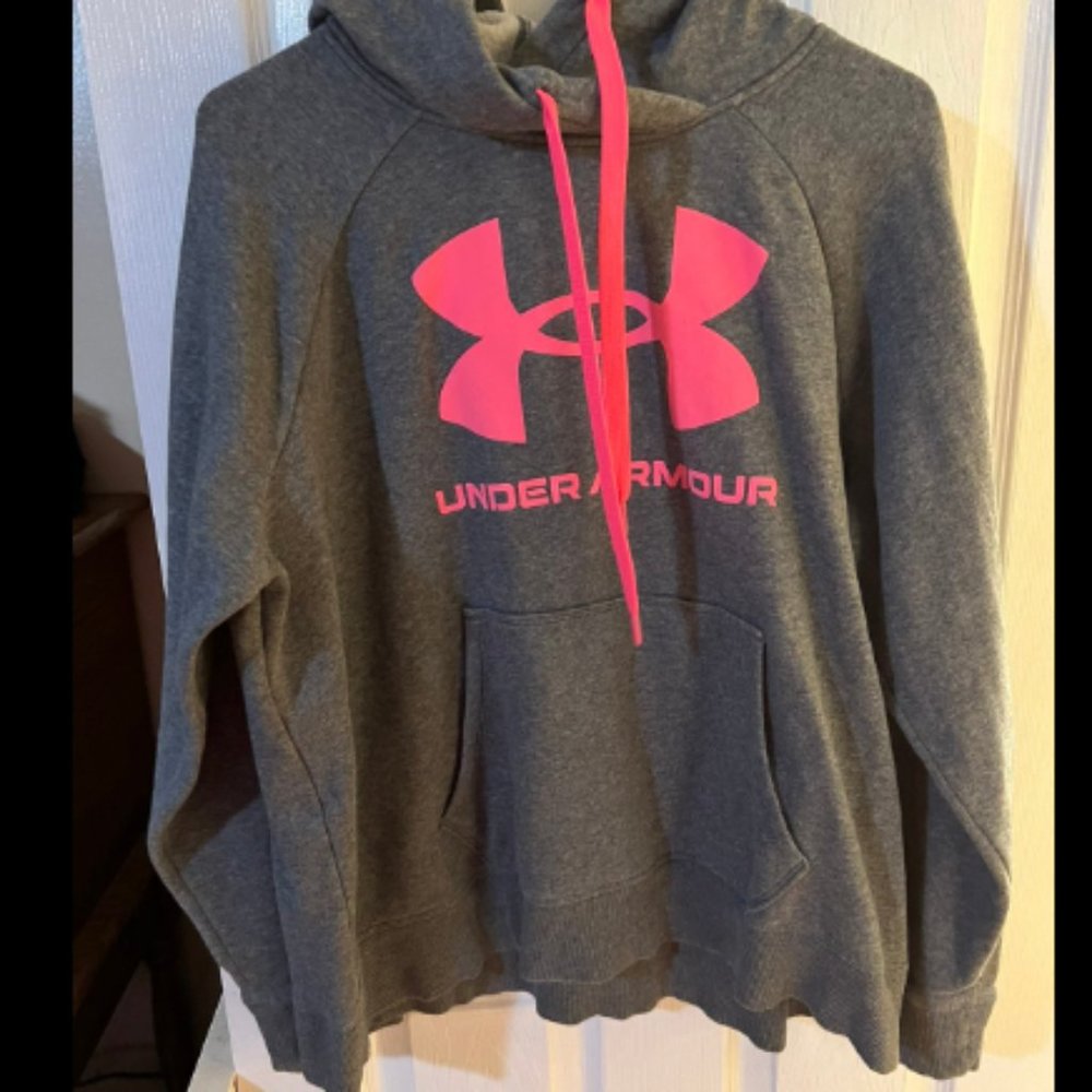 Under Armour pink and gray hoodie